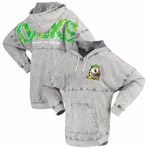 Oregon Ducks Spirit Jersey Hoodie Men's Size Small Charcoal Gray Mineral Wash